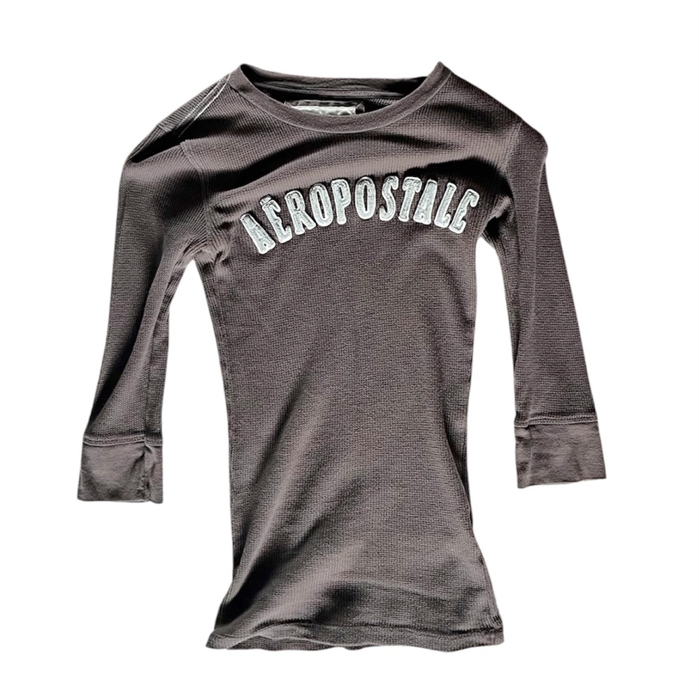 2000s Aeropostale Logo Waffle-knit Top